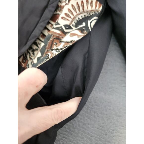 Vintage Bocoo Black Full-Zip 80s 90s 100% Silk Jacket Windbreaker Lined M‎ Beads - Picture 7 of 10